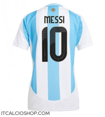 Argentina Lionel Messi #10 Prima Maglia Femmina Copa America 2024 Manica Corta